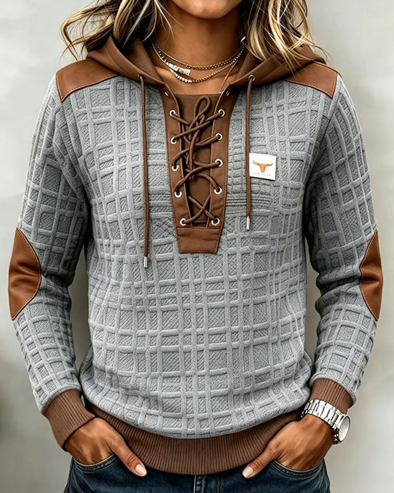 Tie Color-Block Hoodie