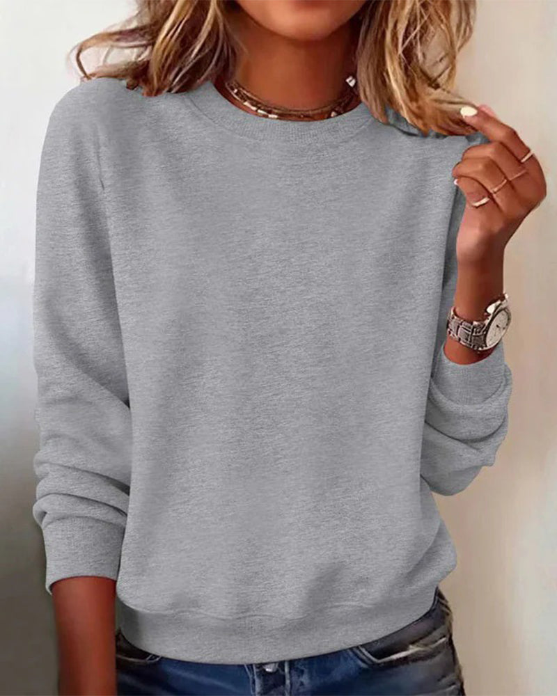Round-Neck Versatile Sweatshirt