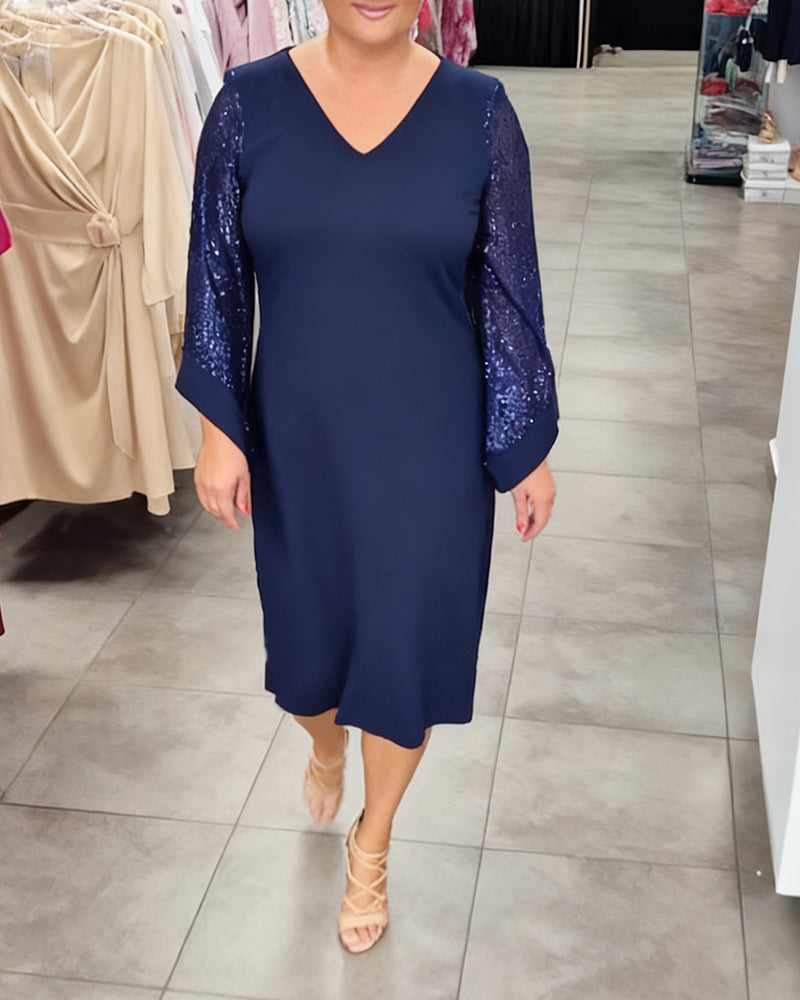 V-Neck Loose-Fitting Elegant Dress