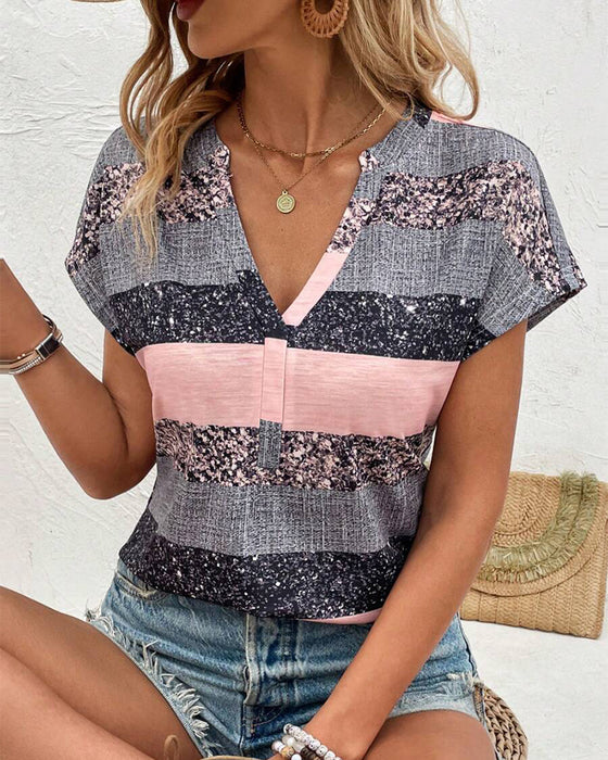 V-Neck Short-Sleeved T-Shirt