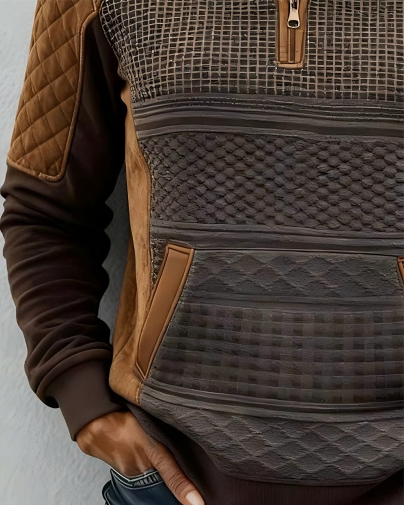 Half Zip Collar Casual Fashion Sweatshirt