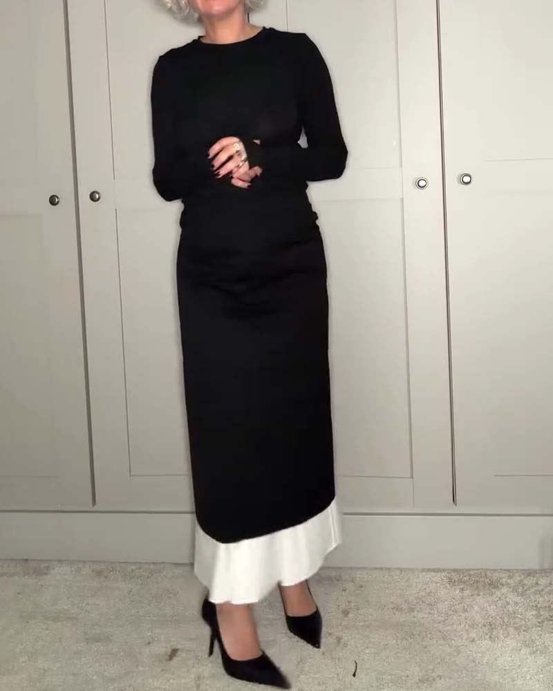 Slimming Color-Blocked Maxi Dress