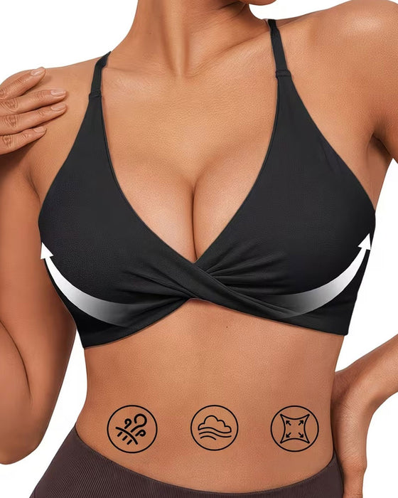 Supportive Twist Front Sports Bra