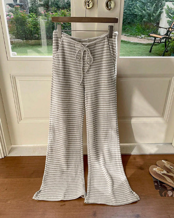 High Waist Striped Casual Pants