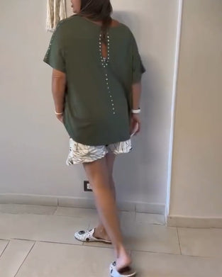 Loose Round Neck Short Sleeve T-Shirt