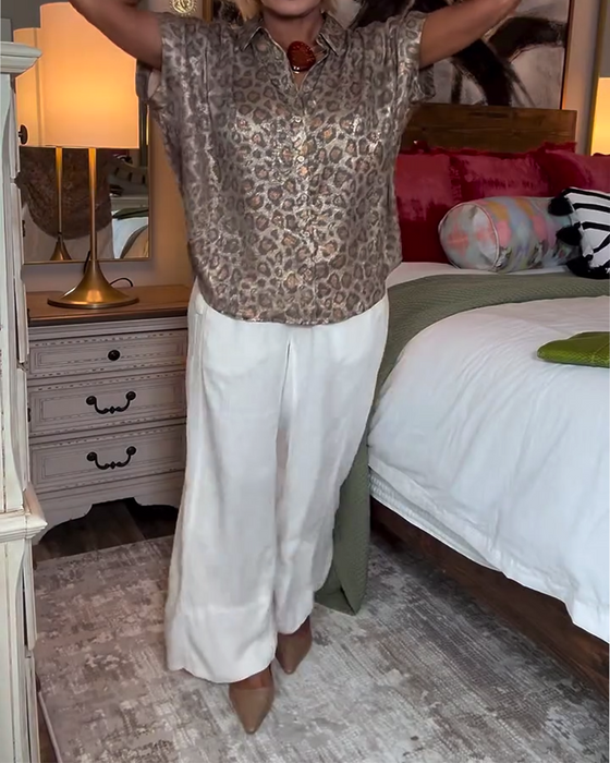 Casual Leopard Print Blouse