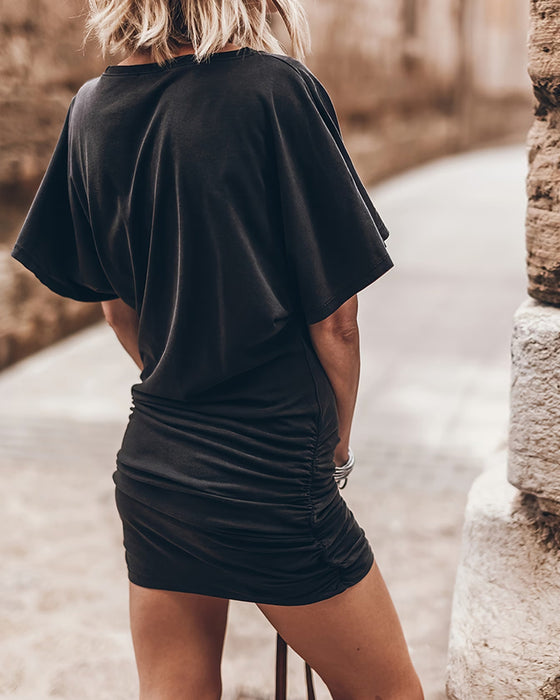 Shirred Waist Bodycon Dress