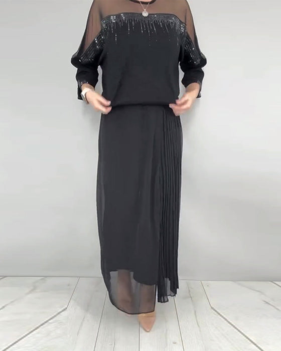 Mesh Splicing Loose Blouse