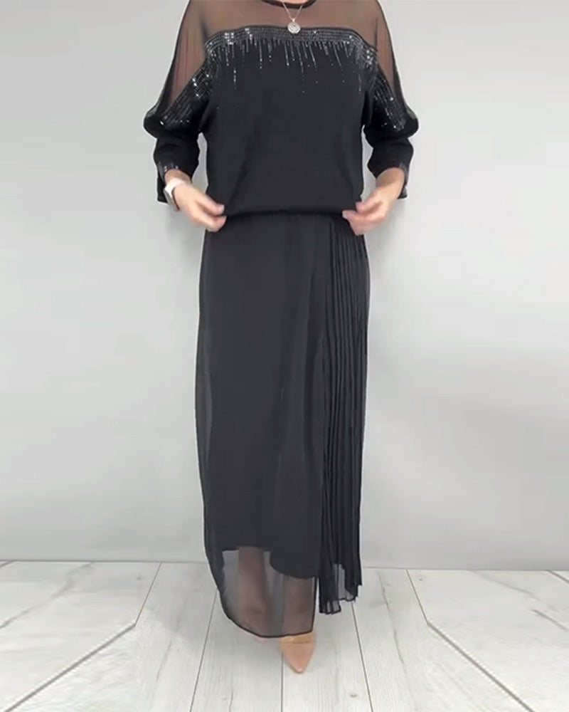 Mesh Splicing Loose Blouse