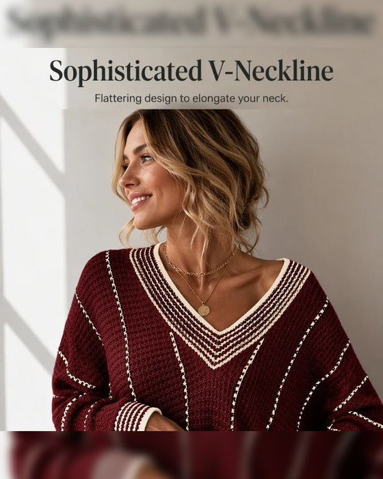 Casual Loose Fit Stripe Pullover Sweater