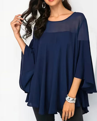 Batwing Sleeve Loose-Fitting Blouse