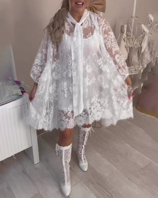 Ribbon Cover-Up & Slip Dress Set