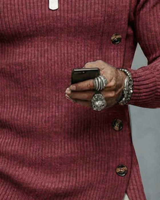 Men's Solid Color Long Sleeve Top