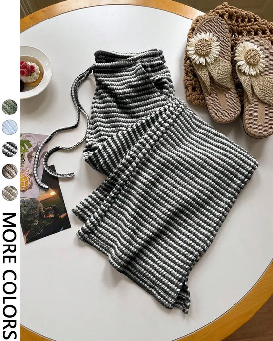 High Waist Striped Casual Pants