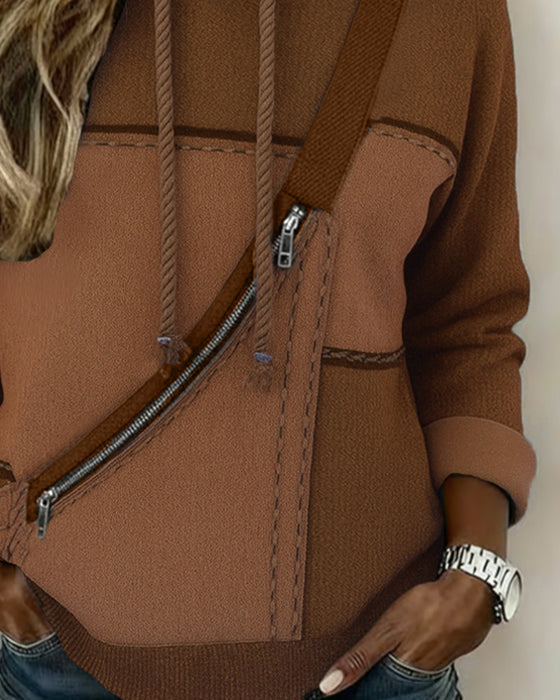 Stylish Color-Blocked Hoodie