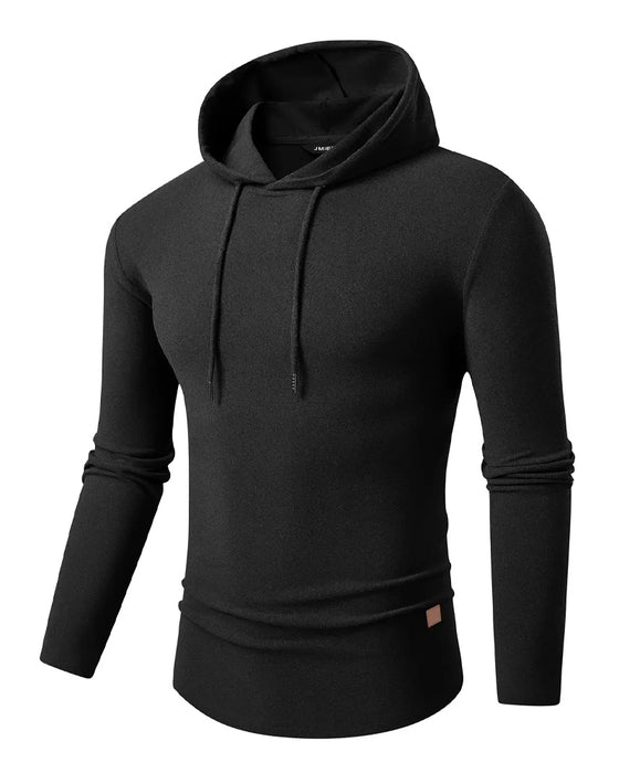 Men's Solid Color Long Sleeve Hooded Sweatshirt