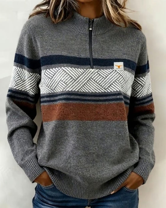 Long-Sleeved Color-Blocked Jumper