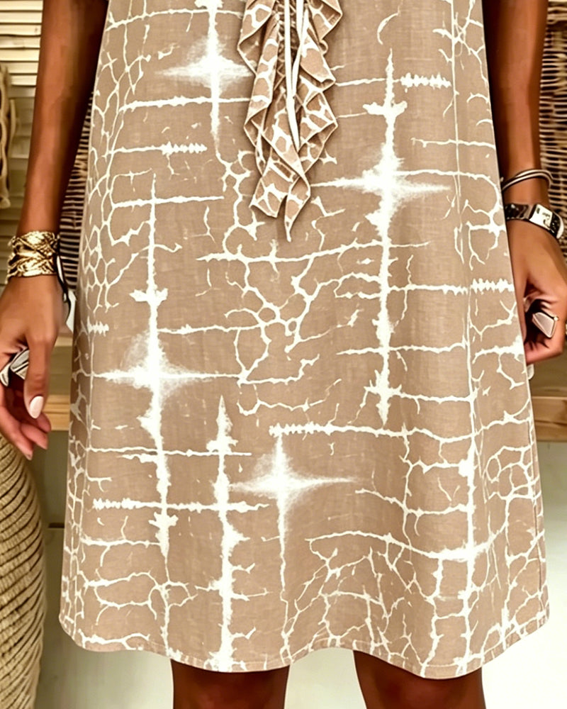 Tie Draped V-Neck Loose Dresses