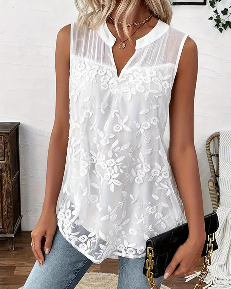 Sleeveless Small V-Neck Tank Top